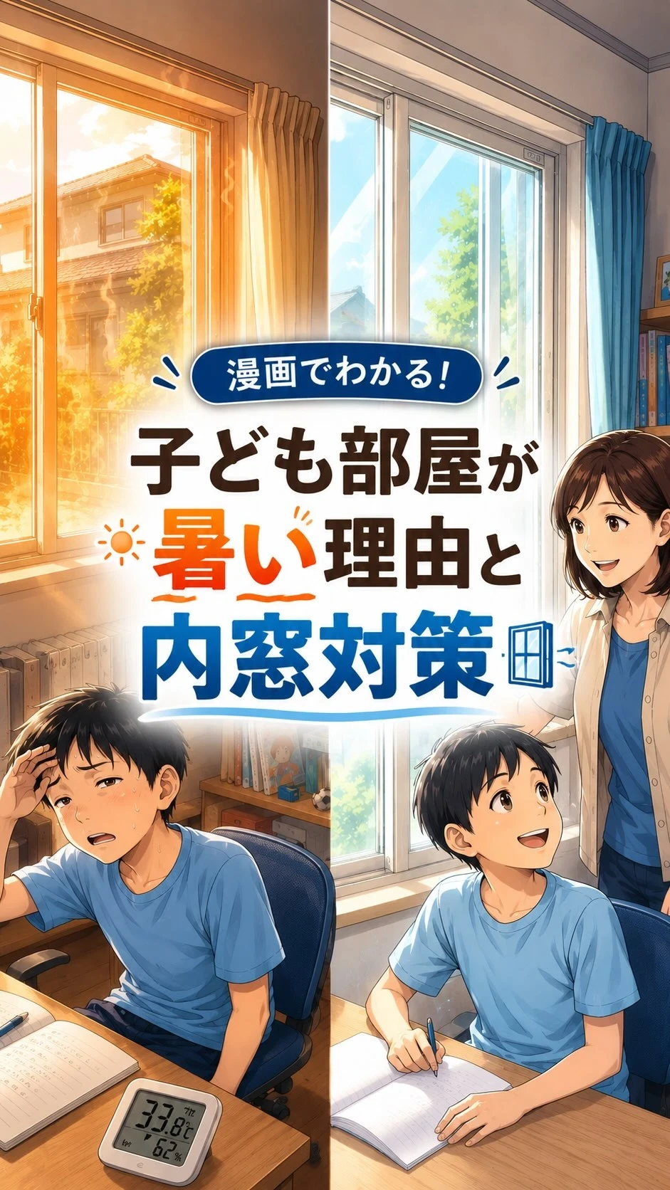 動画では「自由研究をきっかけに、窓際の暑さに気づく」というお話でした🌡️