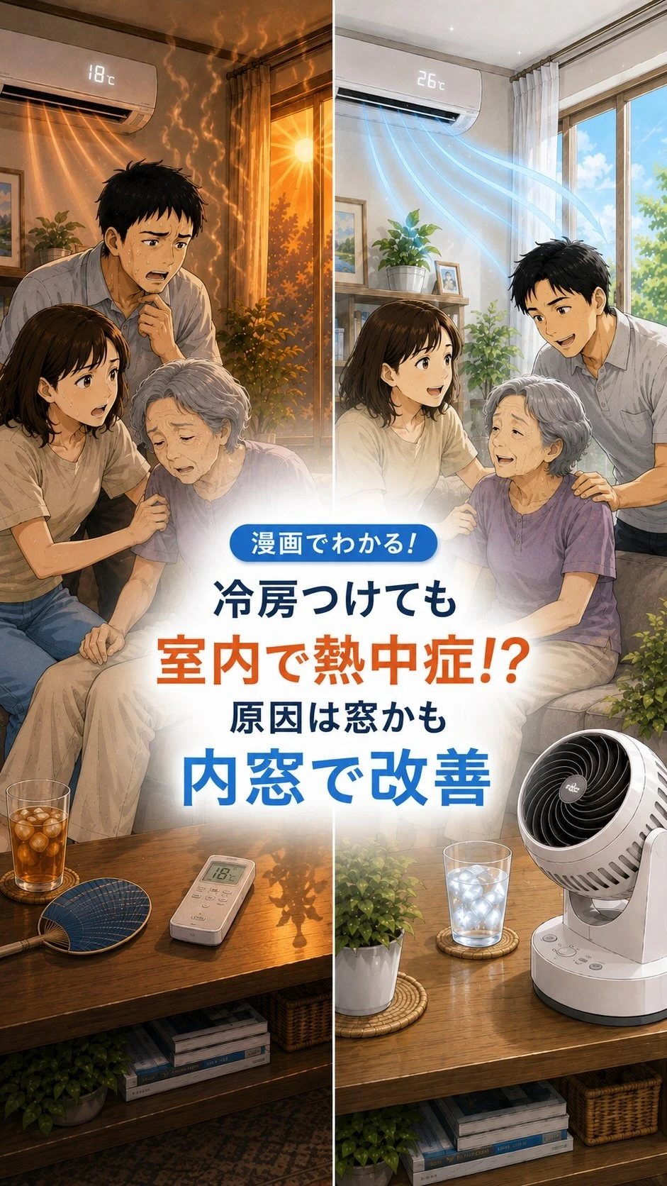 冷房をつけているから大丈夫。
