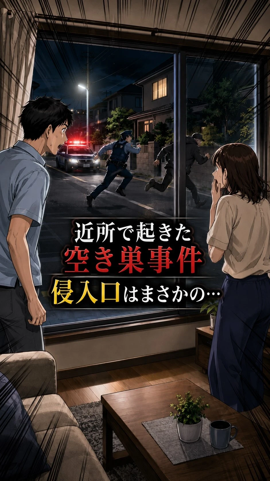 夜、突然家の外が騒がしくなって、