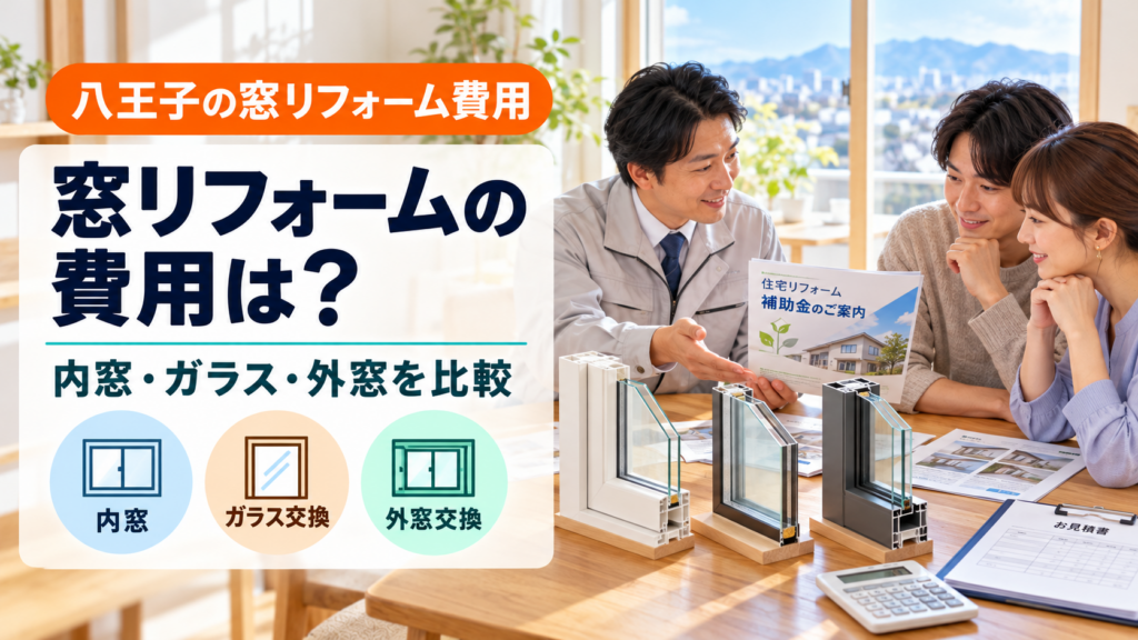 八王子で内窓とガラス交換と外窓交換の費用を比較する様子