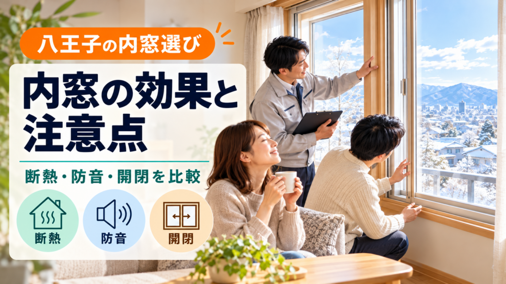 八王子で内窓の断熱と防音と開閉の使い勝手を確認する様子