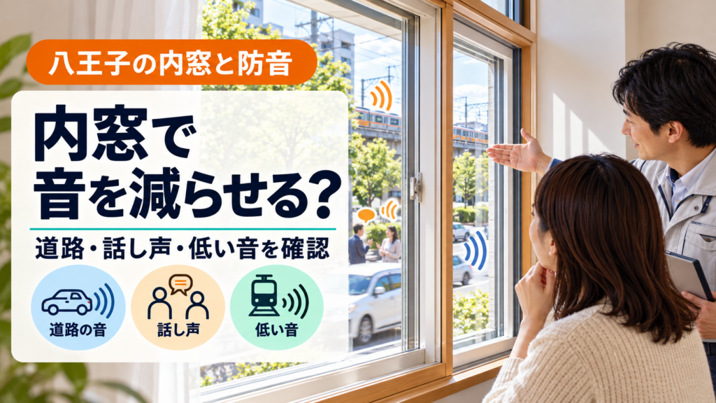 八王子の内窓で道路と話し声と低い音の防音を相談する様子