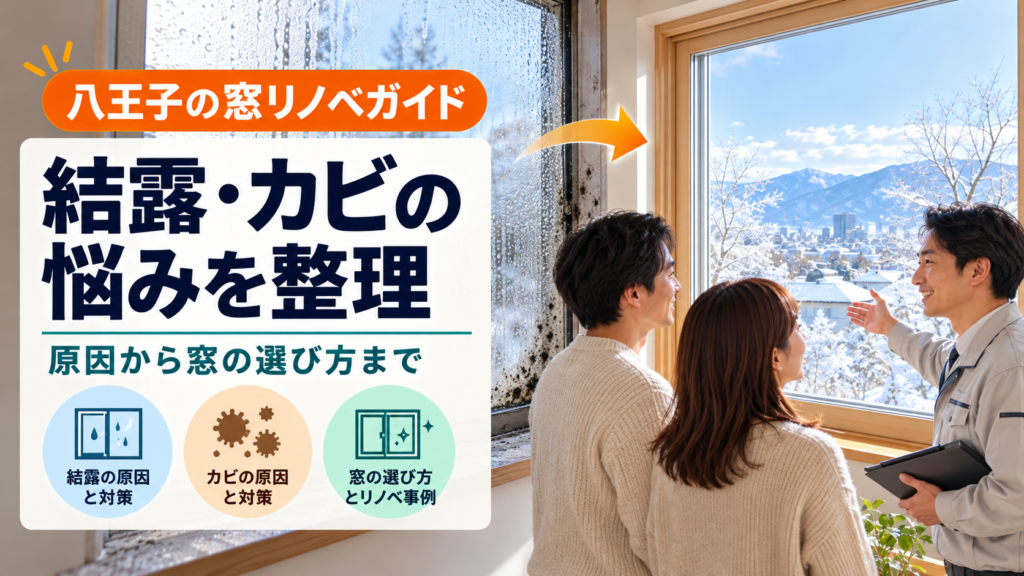八王子の結露とカビの窓リノベーションを相談する家族と担当者