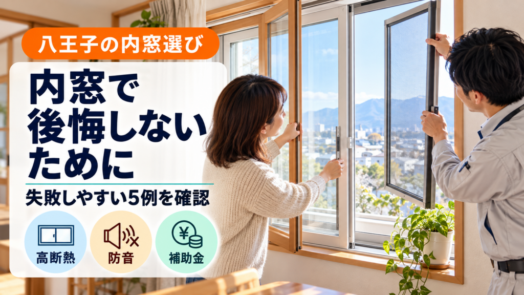 八王子の住宅で内窓の開閉と使い勝手を確認する様子