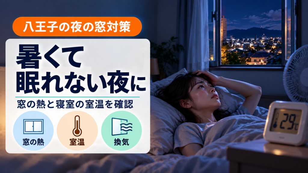 暑くて眠れない夜に八王子の寝室の室温を確認する様子