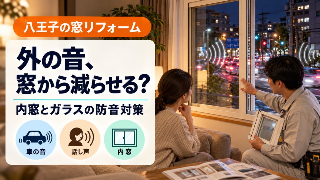 八王子の住宅で外の騒音と内窓の防音対策を相談する様子
