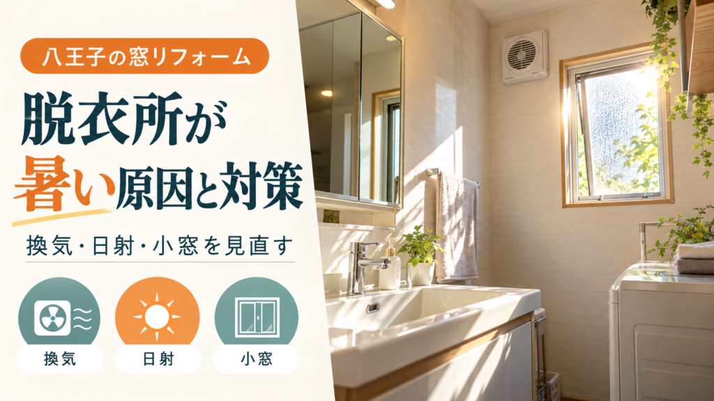 夏の日差しが入る八王子の脱衣所と換気扇