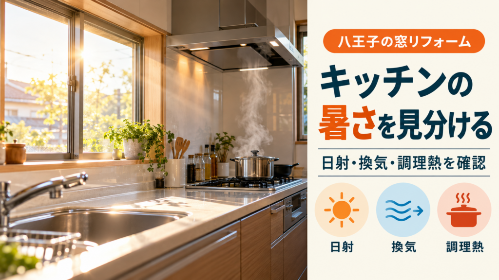 夏の日射が差す八王子のキッチンと換気設備