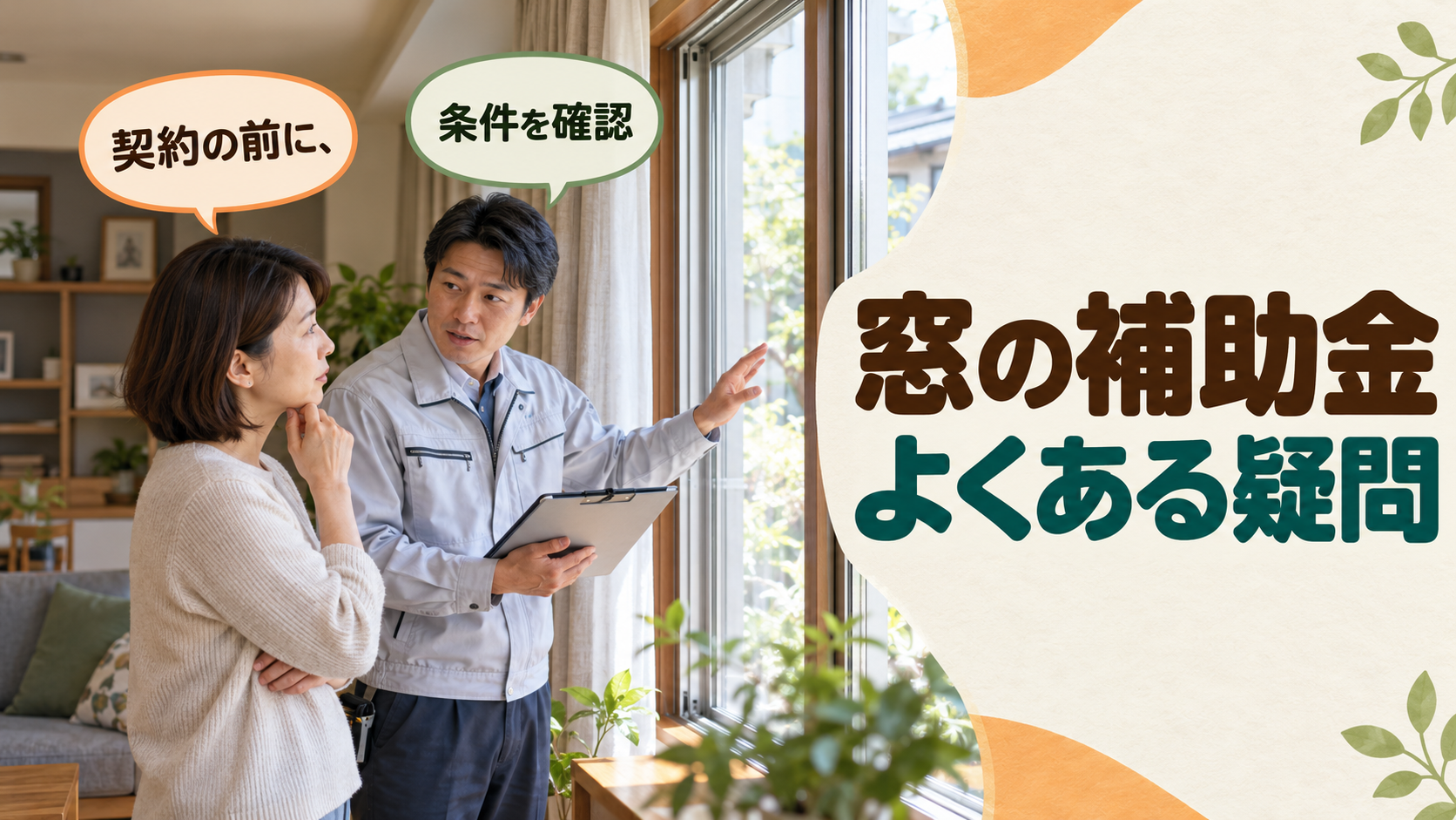 補助金と契約の疑問を窓の担当者へ相談する住宅所有者
