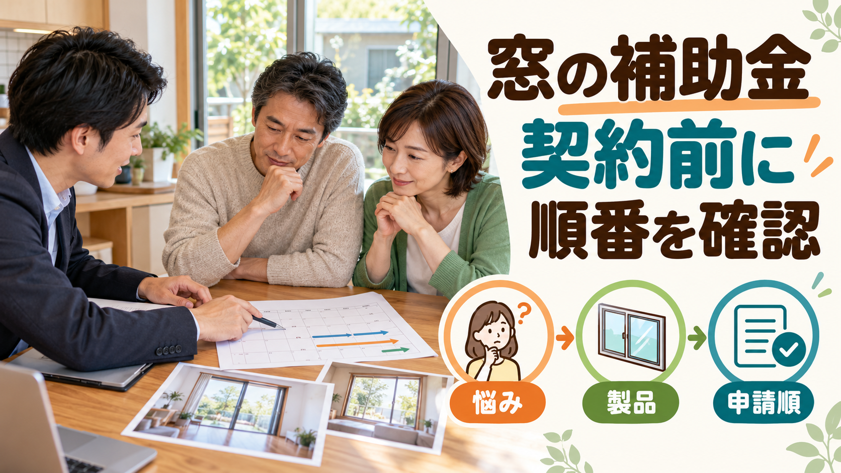 窓の悩みと製品条件と申請順を契約前に確認する相談