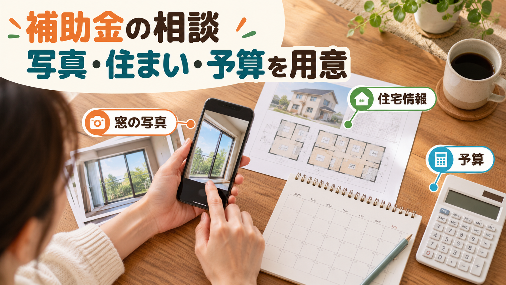 住宅種別と窓の写真と希望時期と予算を整理した相談用資料
