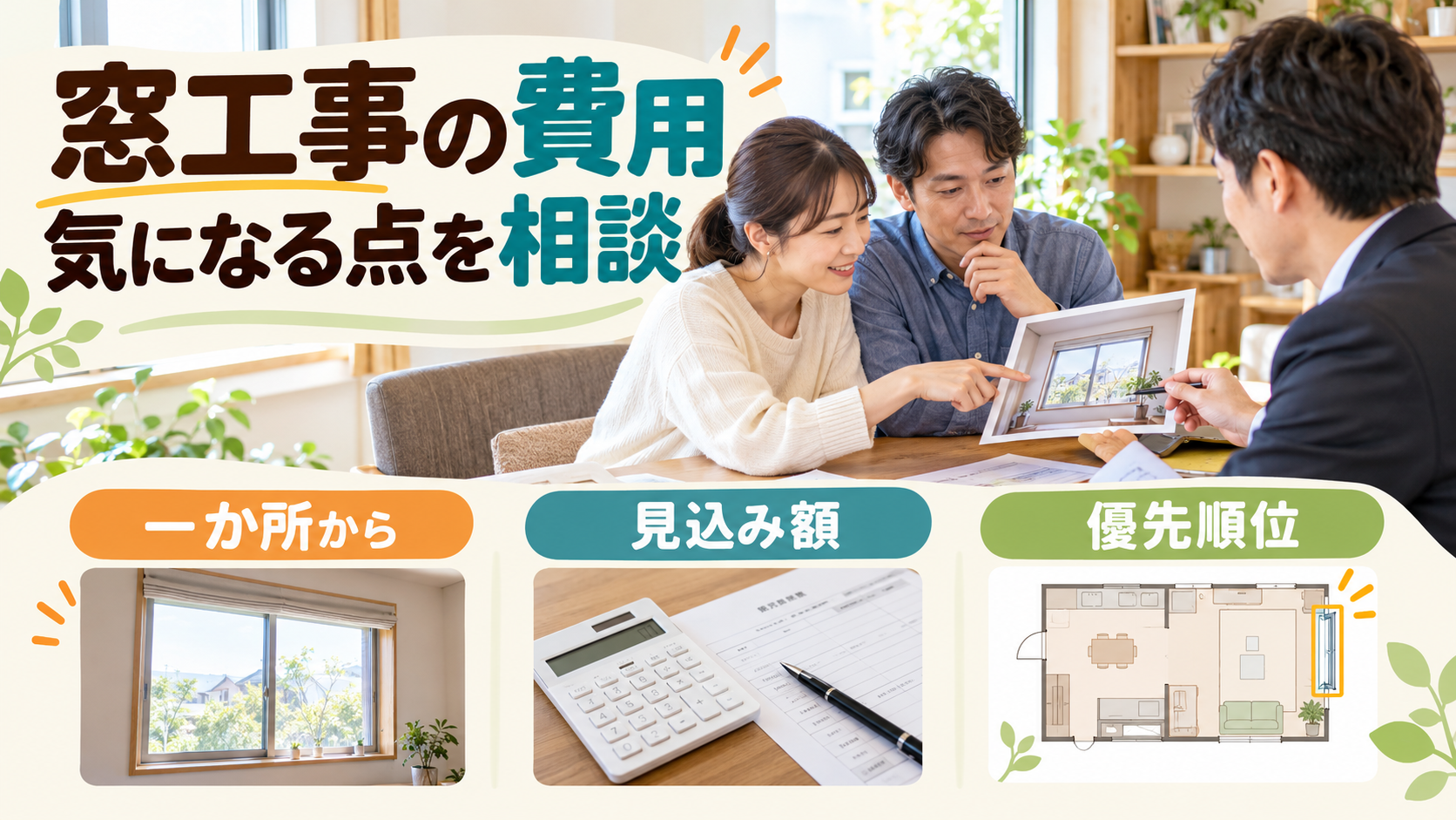 一か所からの工事や自己負担の確定時期を質問する家族