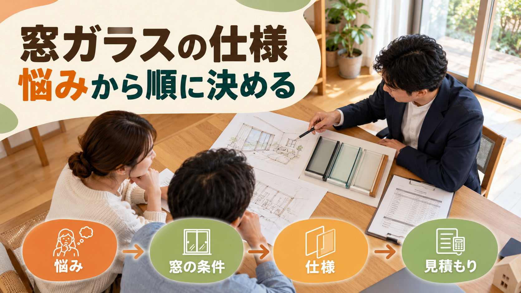 窓の悩みと方角とガラス仕様を順に整理する相談資料