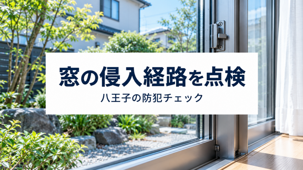 八王子の住宅で窓の鍵と庭からの見通しを点検するイメージ