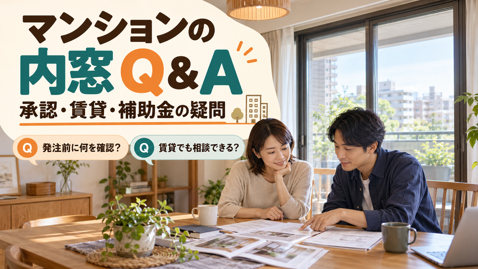 マンションの内窓の承認、賃貸での設置、補助金の疑問を相談するイメージ