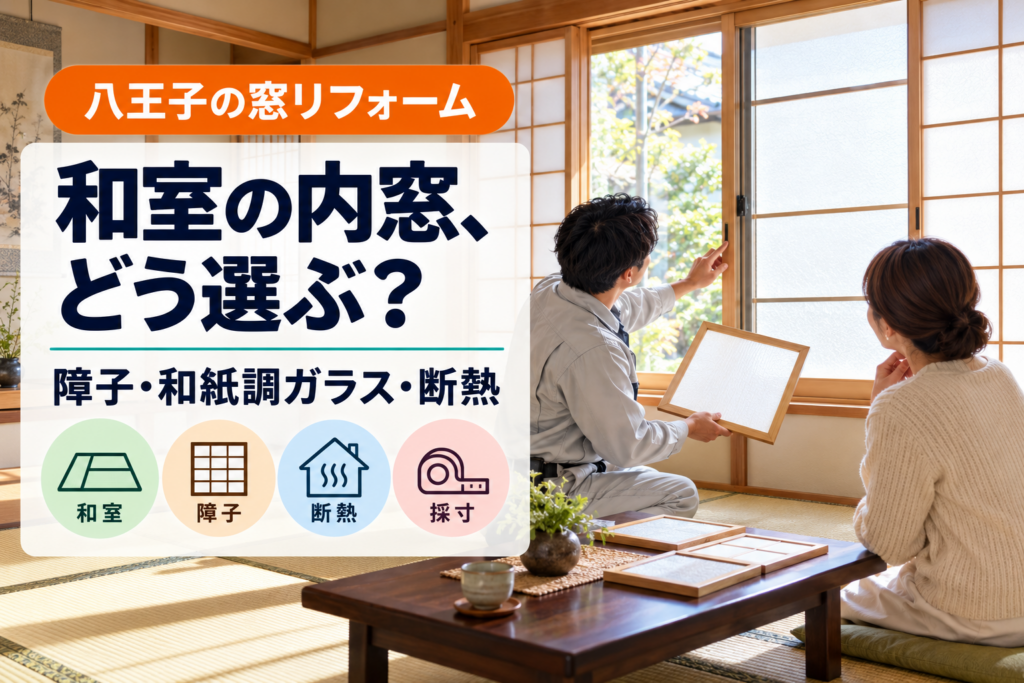 和室の障子と和紙調ガラスの内窓を検討する八王子の住宅